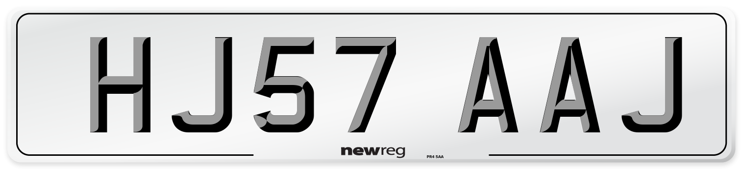HJ57 AAJ Number Plate from New Reg